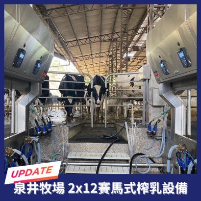 泉井牧場 2x12 iMilk600 
賽馬式升降榨乳機 
實裝照片